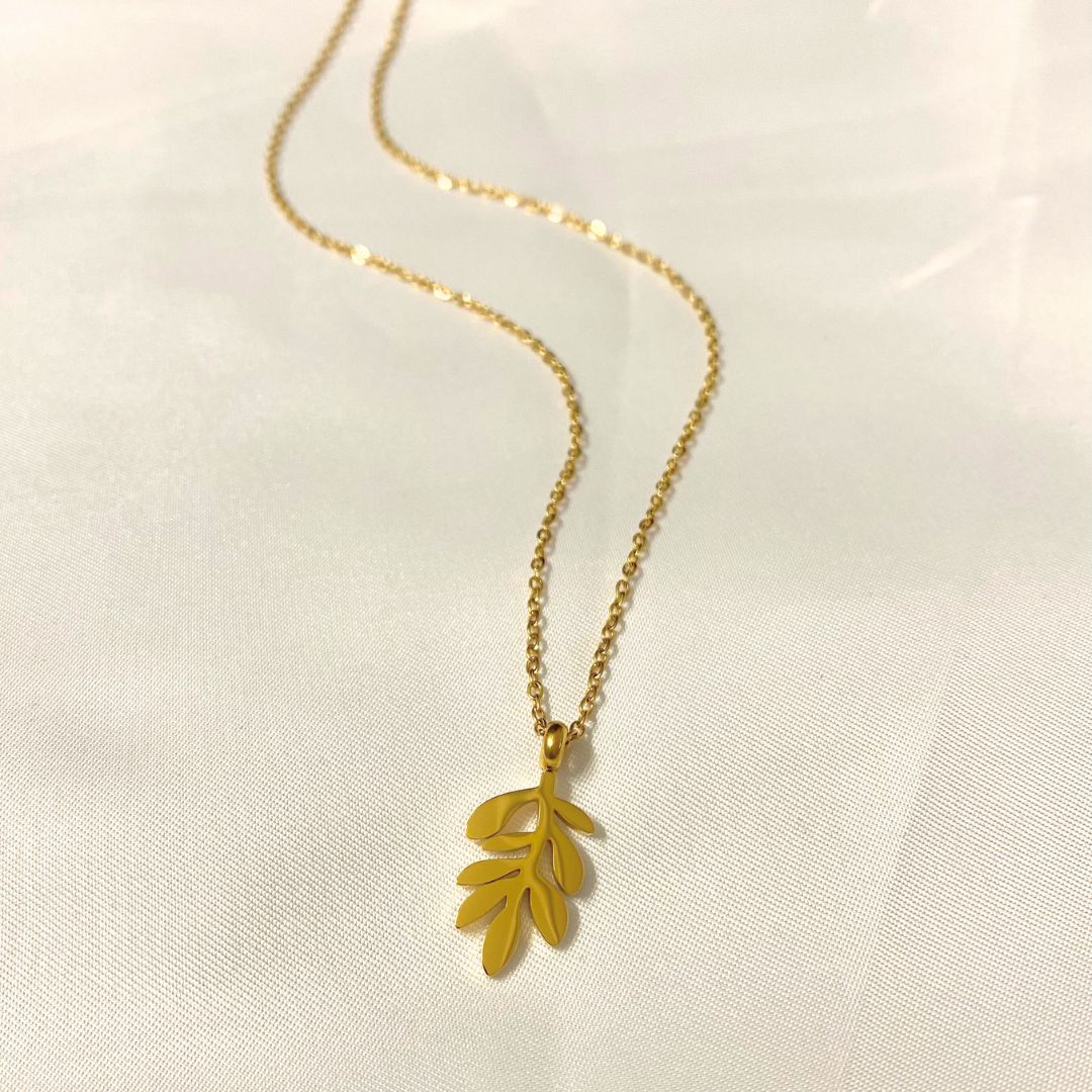 Olive branch necklace