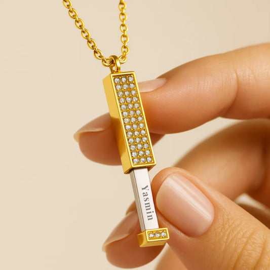 Zirkonia Bar Halskette