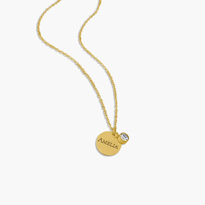 Classic Coin Necklace with Zirconia stone