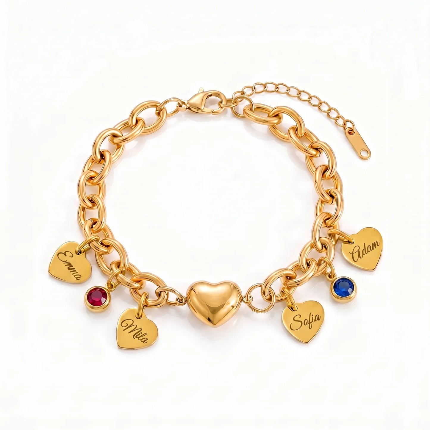 Heart Charm Name Bracelet