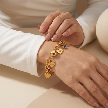 Heart Charm Name Bracelet