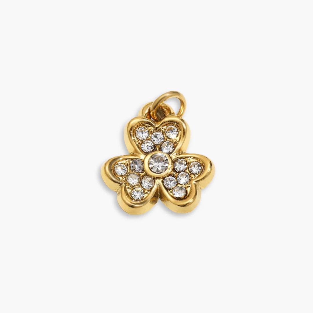 Blumenanhänger mit Zirkonia