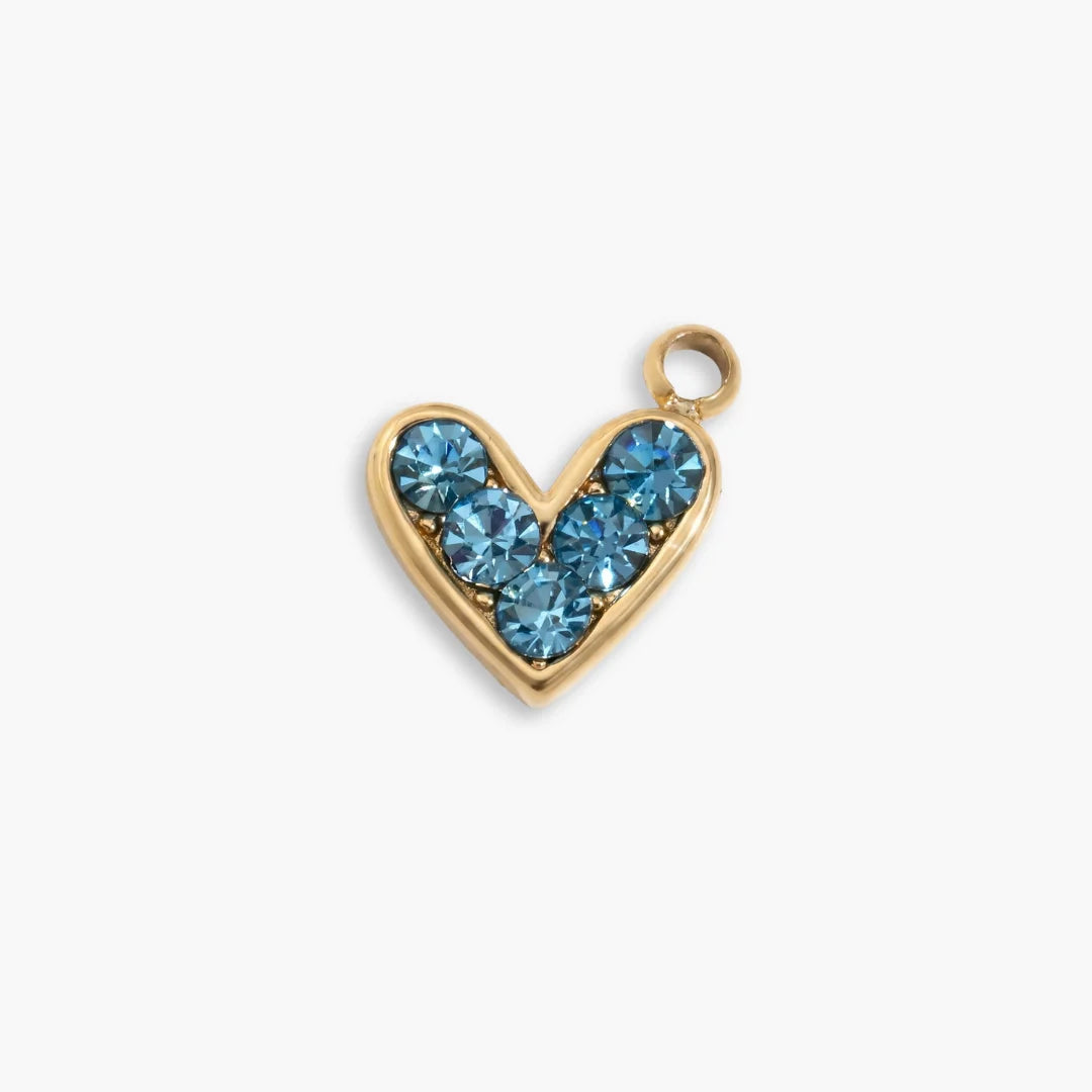 Herzanhänger mit blauen Zirkonia