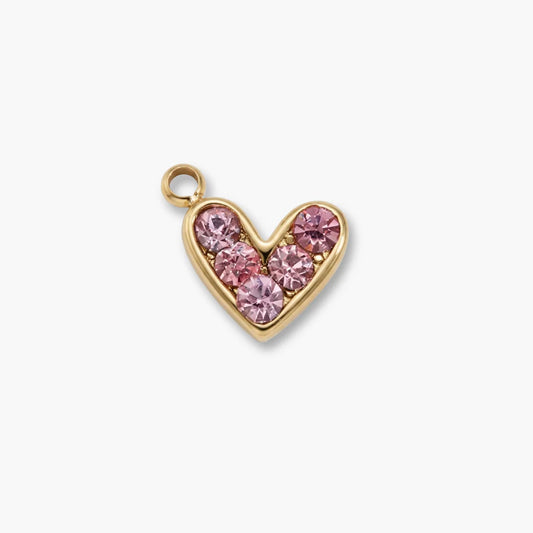 Heart Charm with Pink Zirconia
