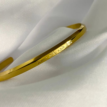"Everything comes with patience" - Cuff Bracelet