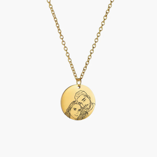 Line Art Photo Necklace