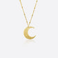 "Verily, with hardship comes ease" moon necklace
